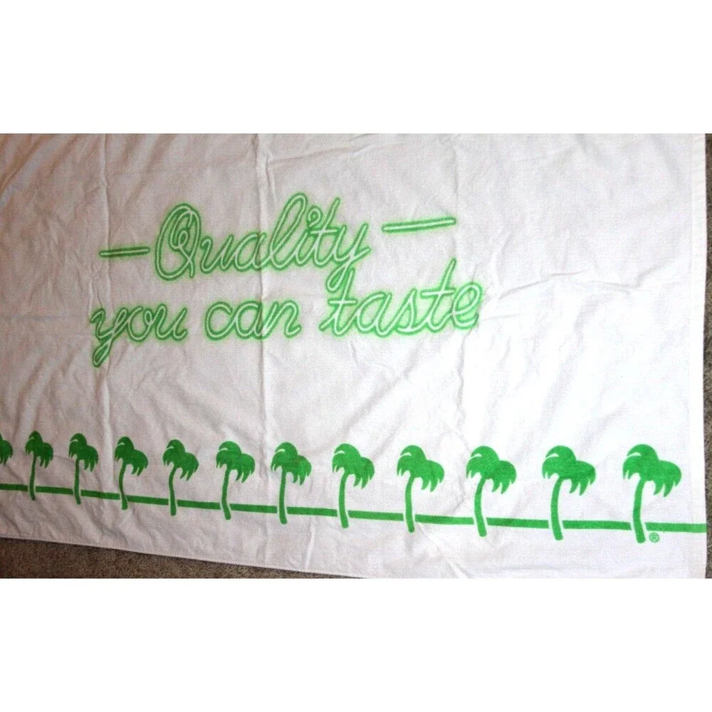 In N Out Quality You Can Taste Beach Towel White Neon Green Palm Trees 38